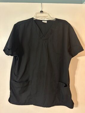 Vital Threads Black Scrub Top with V Neckline